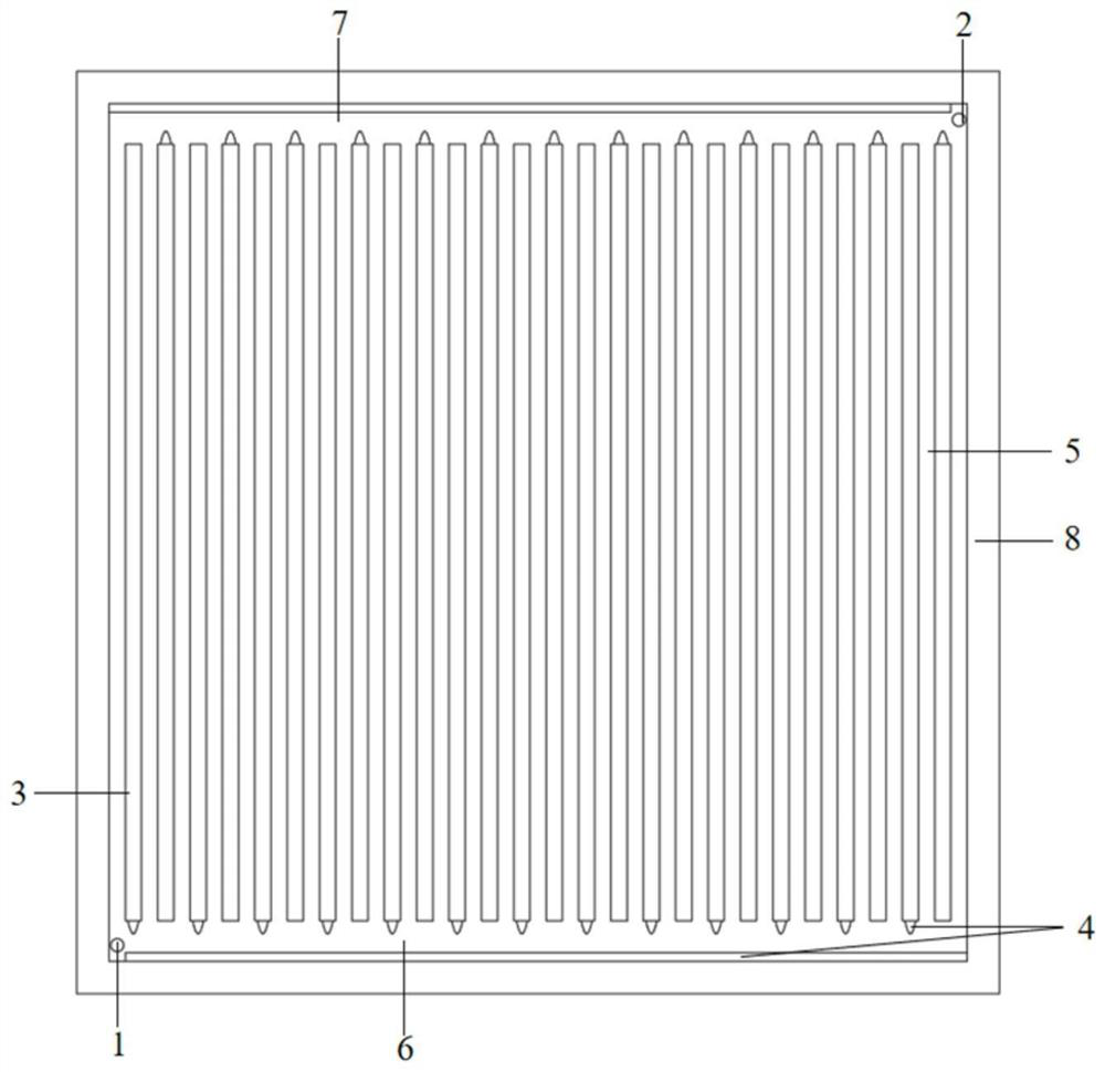 Fuel cell liquid water self-adaptive flow field plate capable of automatically switching between parallel flow field and snakelike flow field