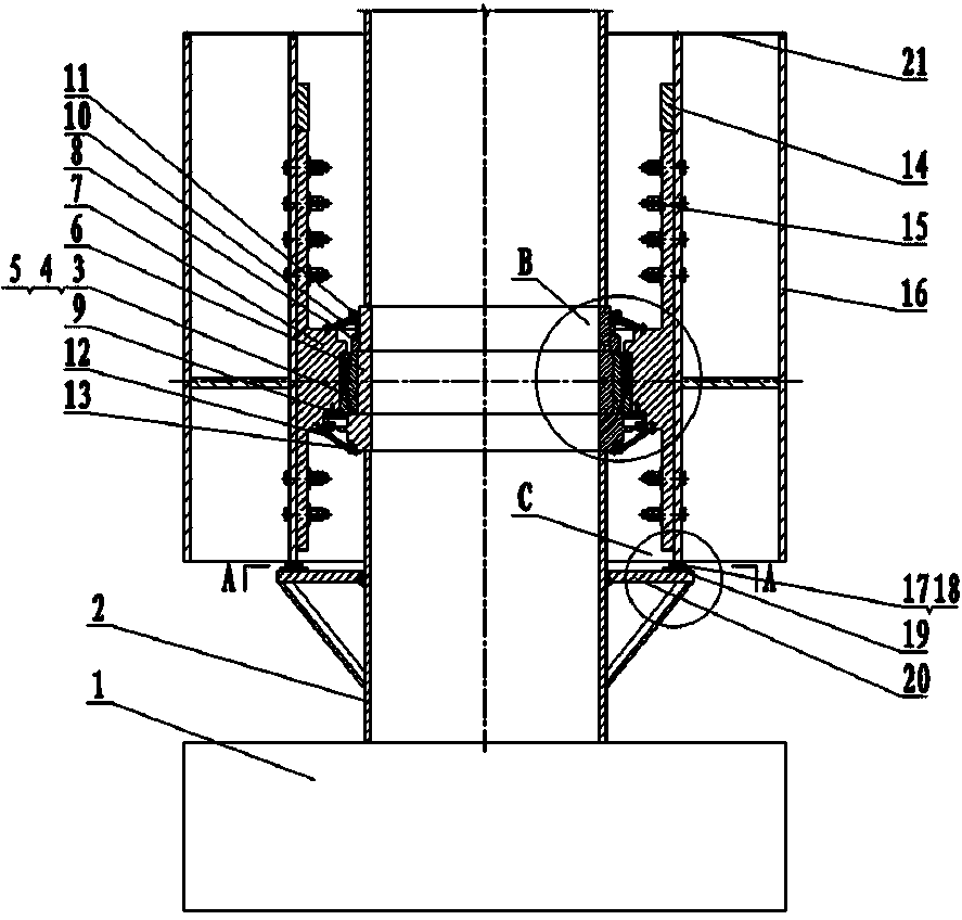 Super-huge type vertical combination bearing device