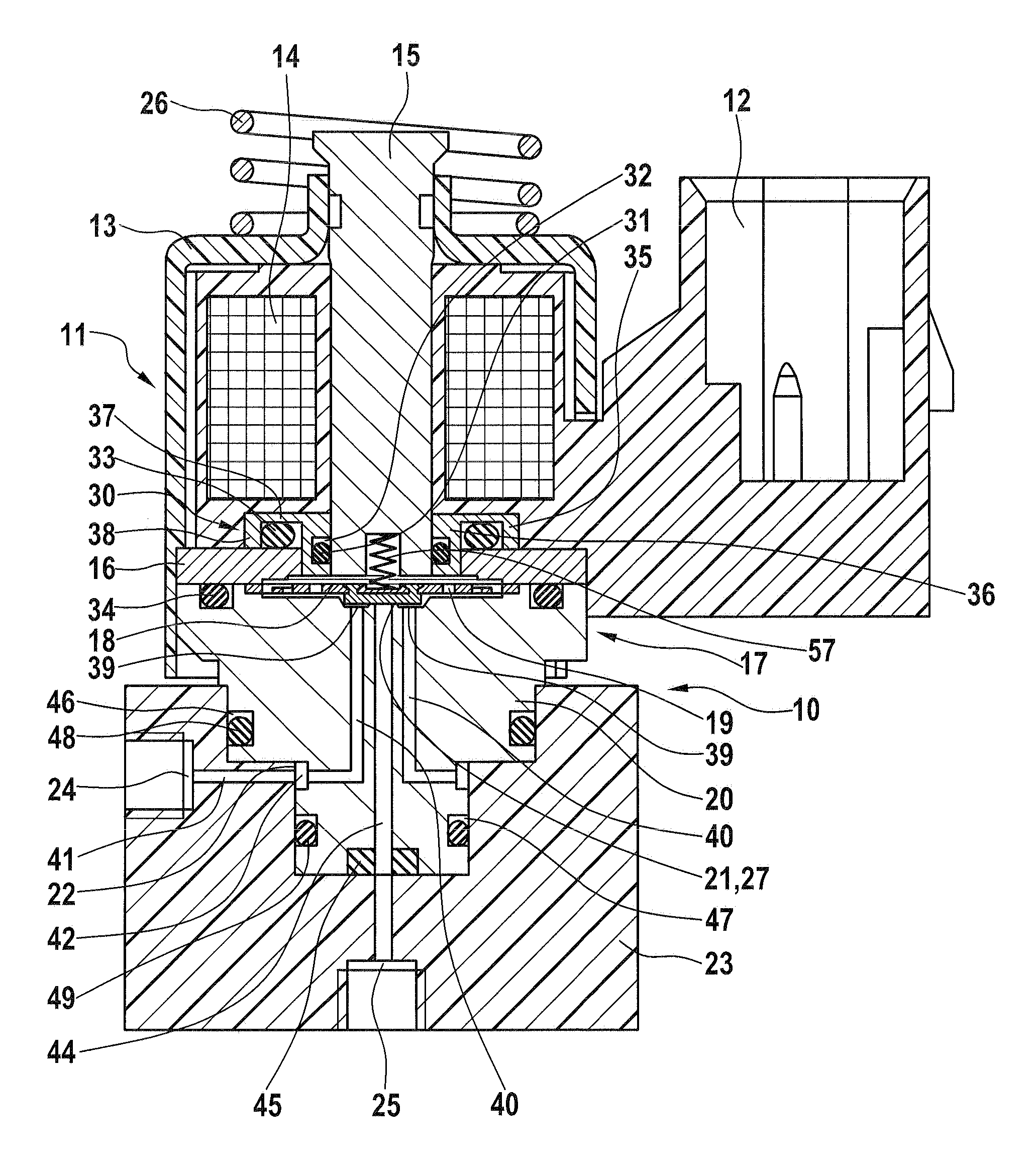 Device for the flow control of a liquid or gaseous medium