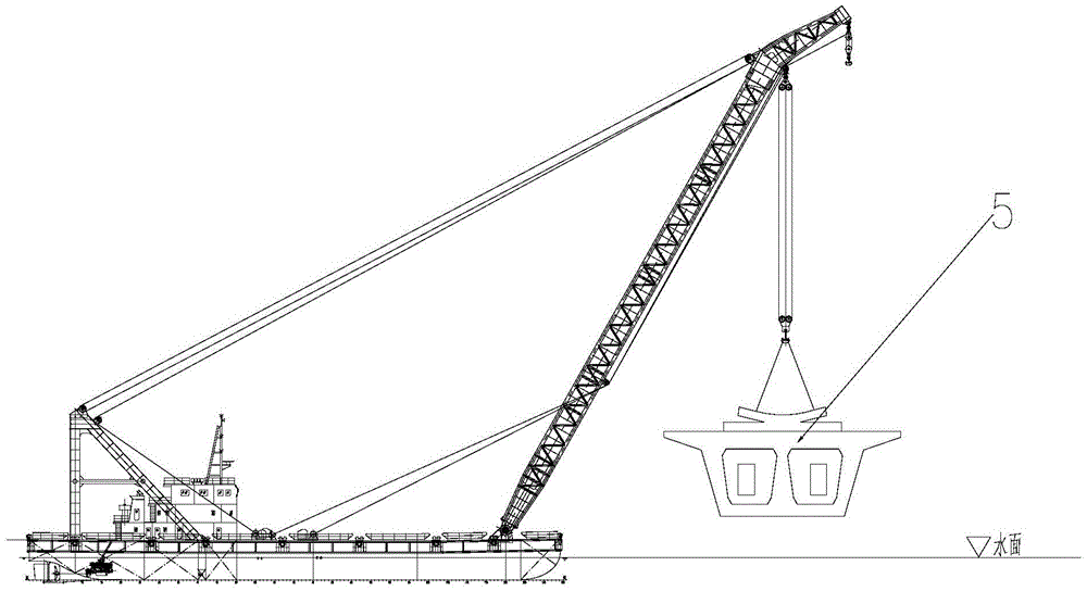 Construction method for erecting and installing bridge pier top block by adopting floating crane