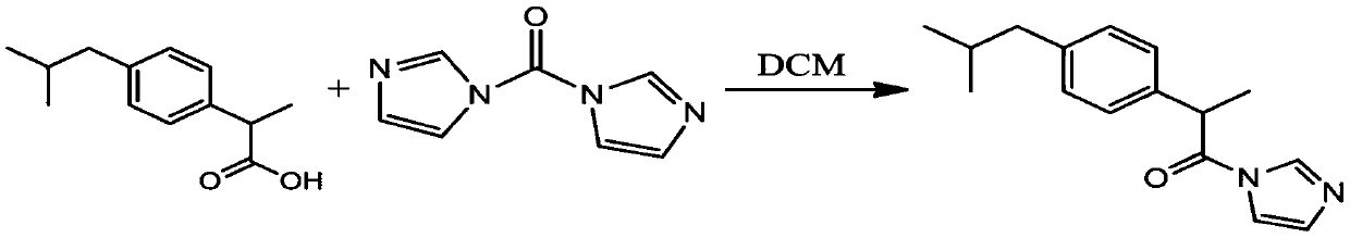 Antipyretic and analgesic ibuprofen-beta-cyclodextrin first side derivative and preparation method thereof