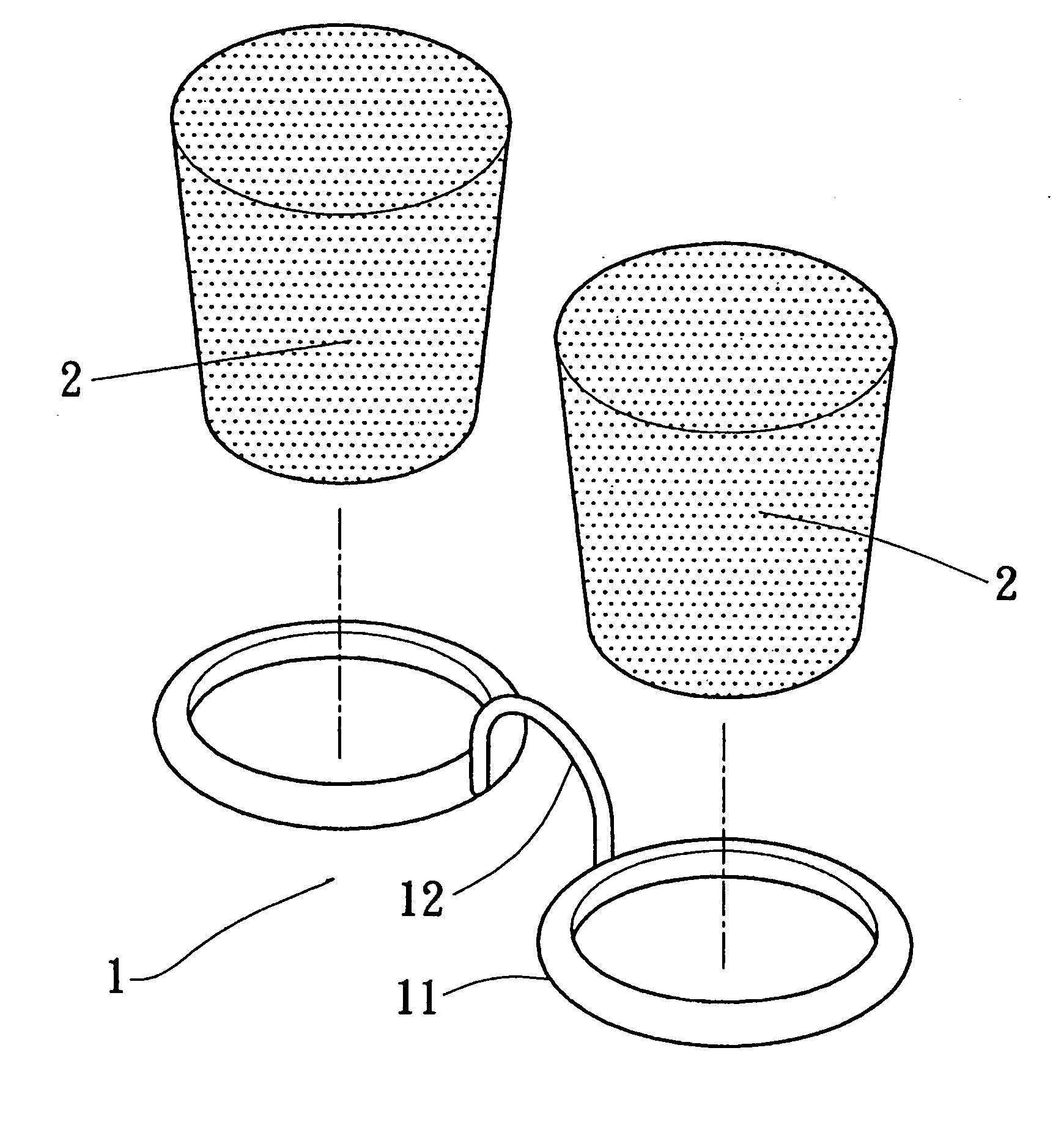 Filtering assembly in nasal cavities