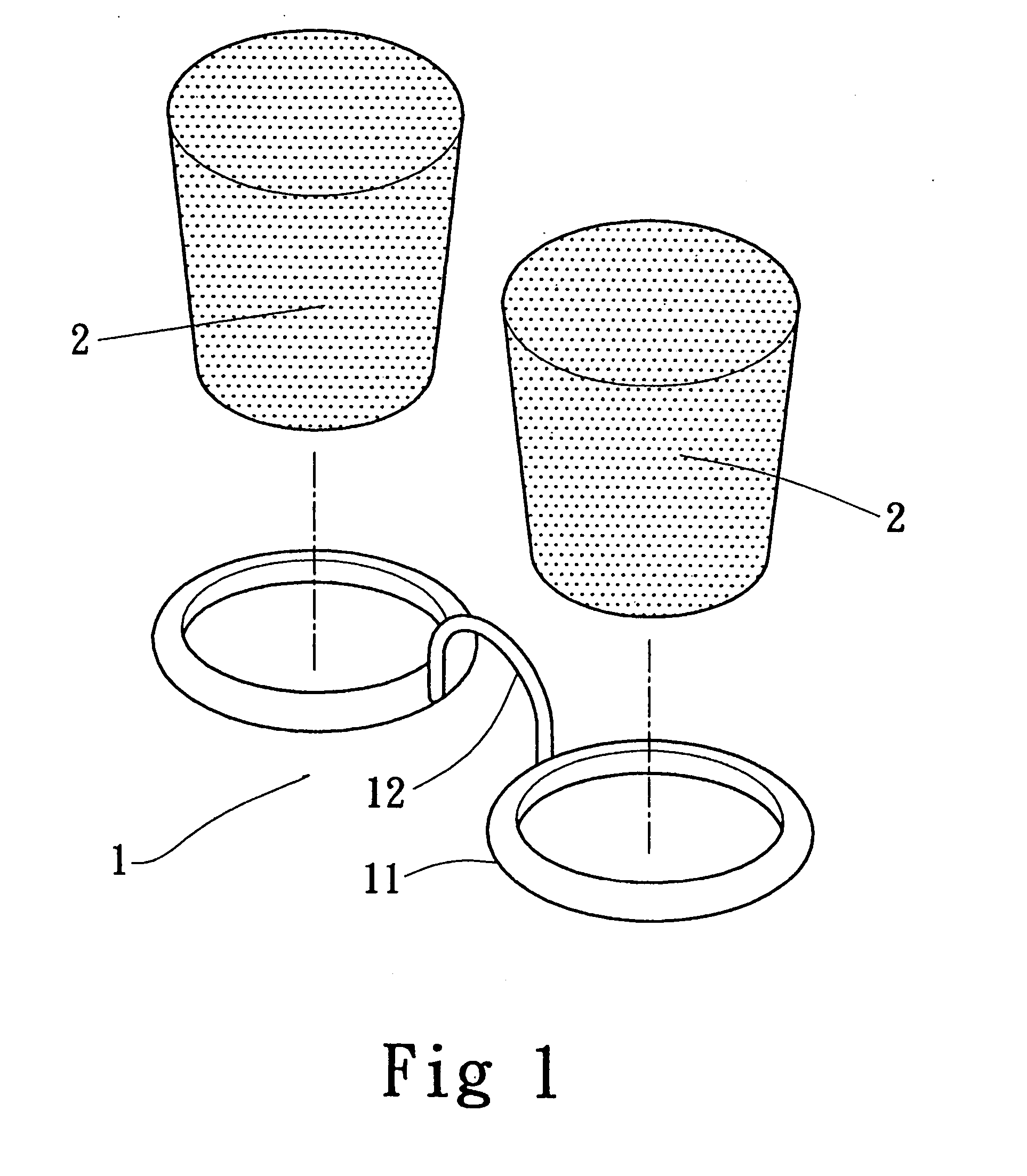 Filtering assembly in nasal cavities