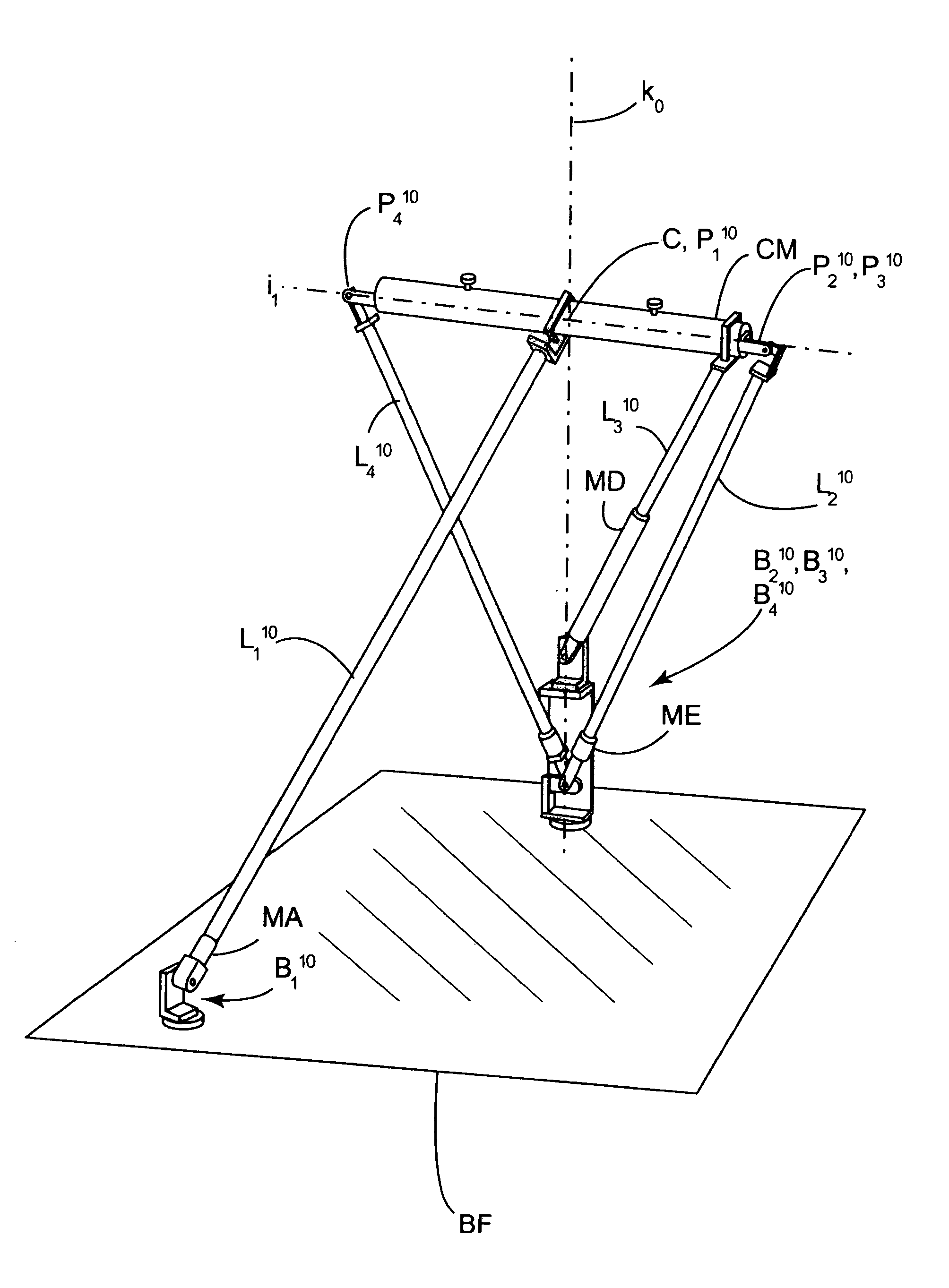 Parallel spherical mechanism with two degrees of freedom