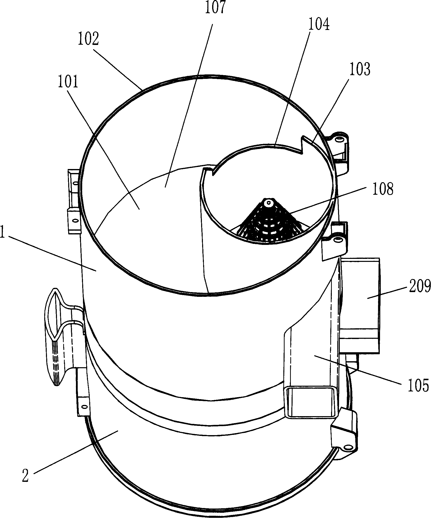 Dust-removing device for vacuum cleaner