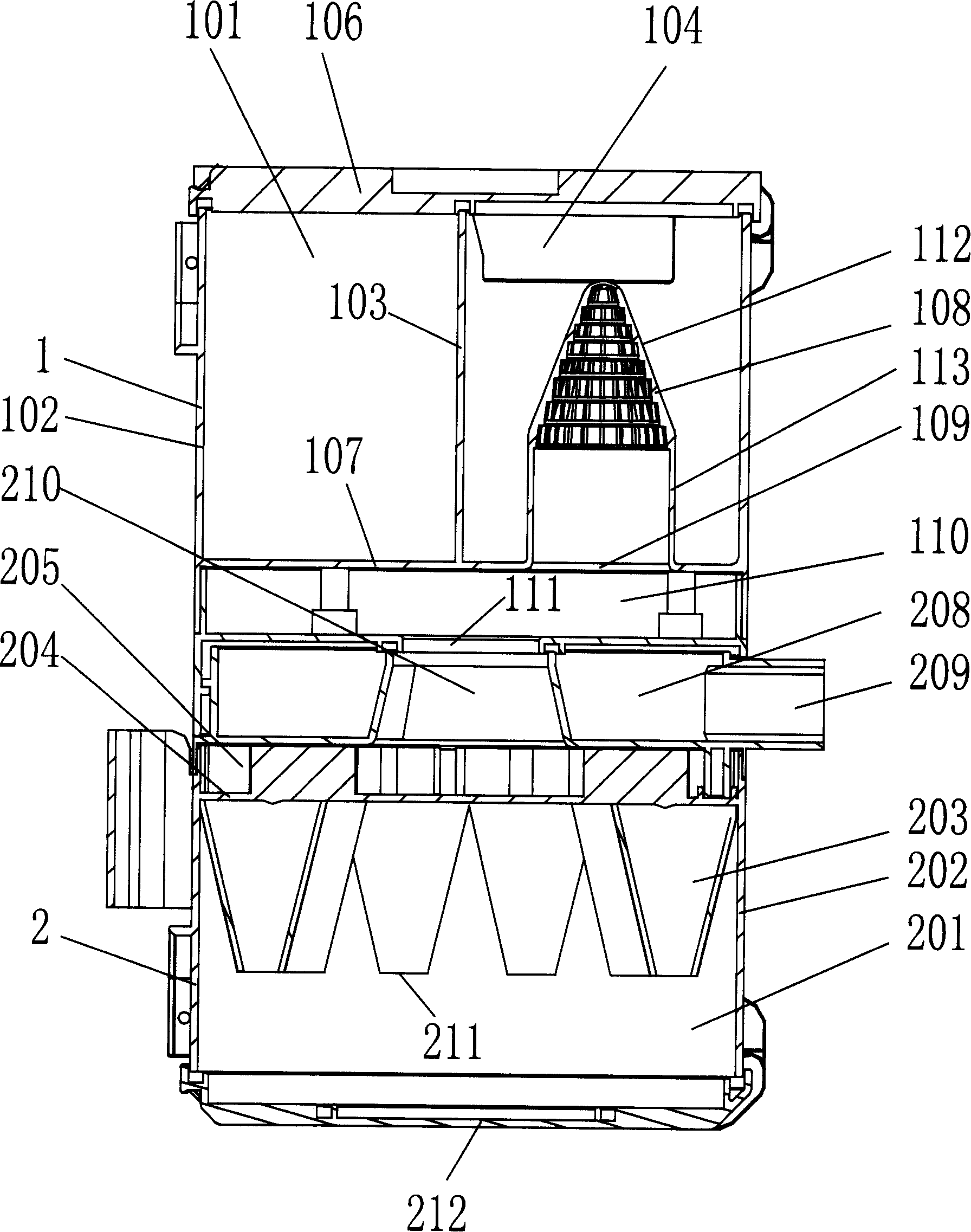 Dust-removing device for vacuum cleaner