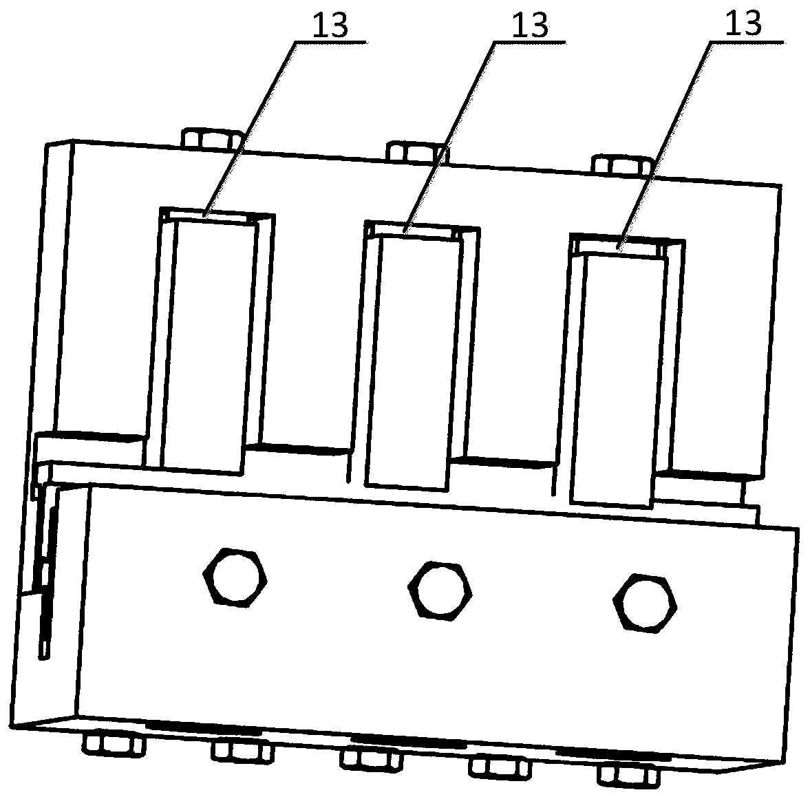Electronic module wedge-shaped packaging slot locking force measuring system