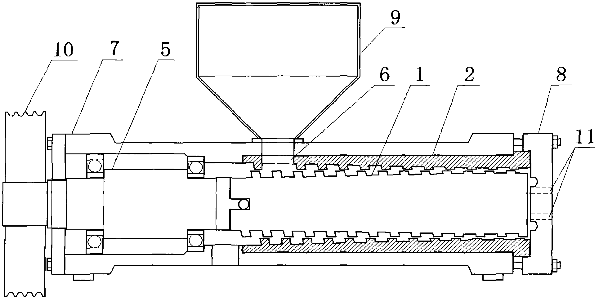 Screw rod and scroll cover of bulking machine