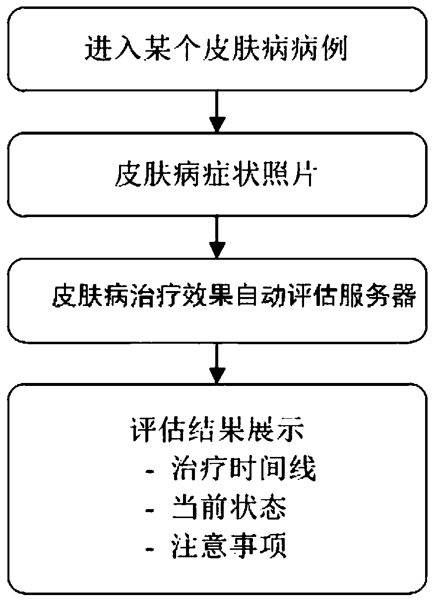 Skin disease treatment effect automatic evaluation method and system