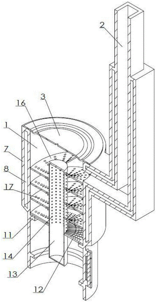 Multi-spiral cavity biofuel heating furnace