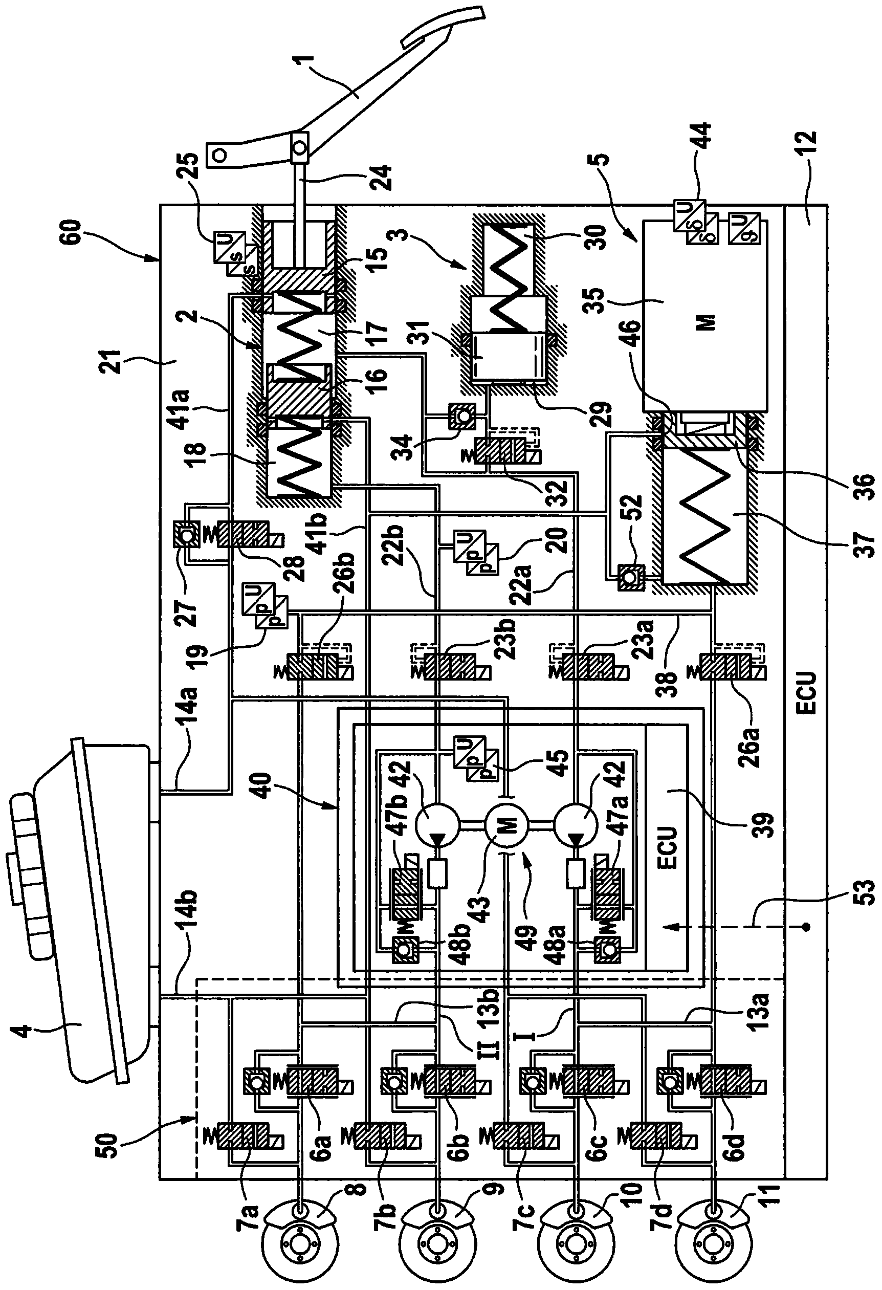 Brake system for motor vehicles and method for operating the brake system