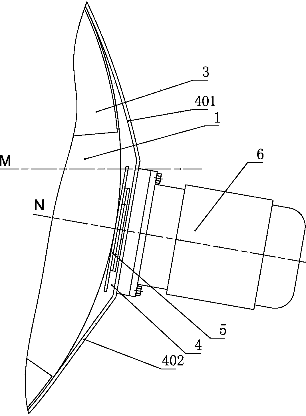 Homotaxial paddle mixer