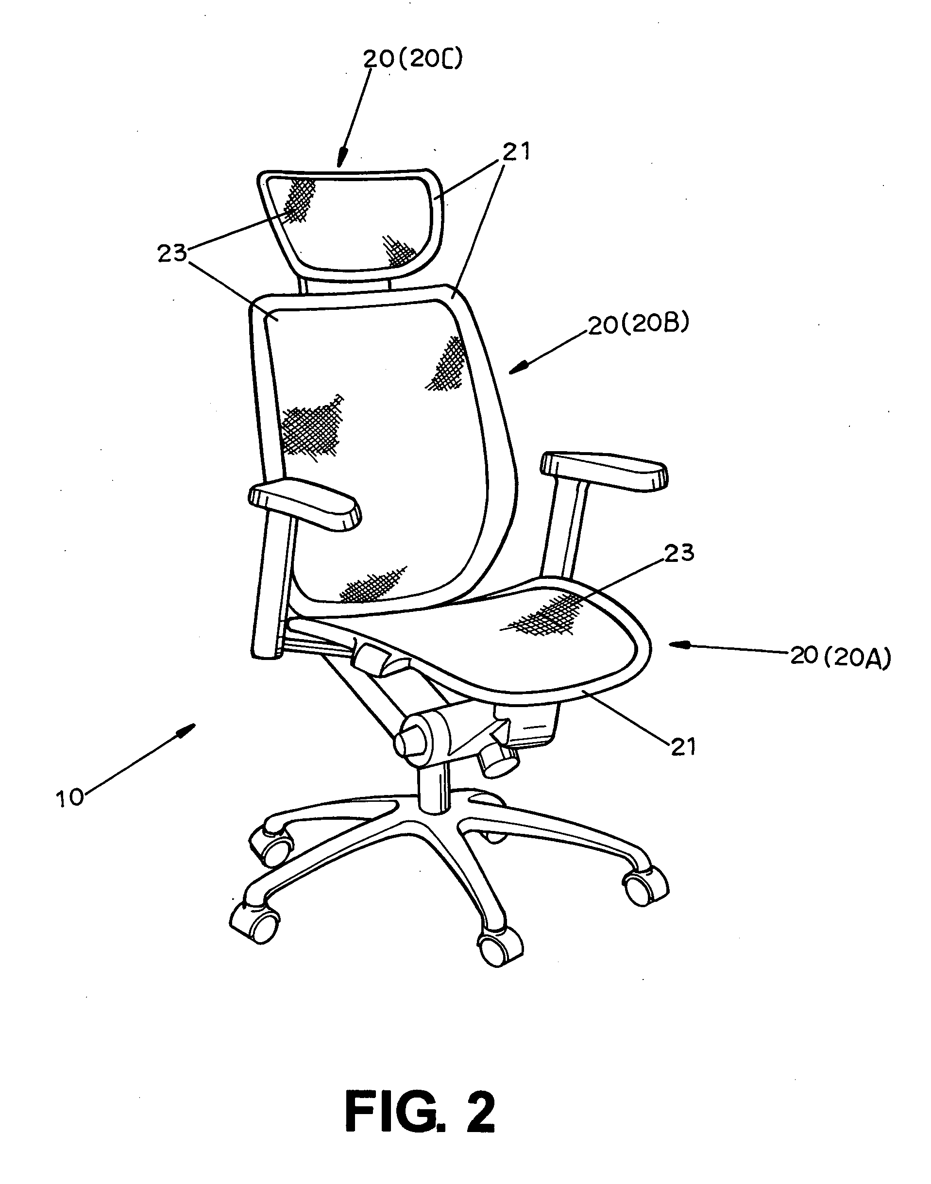 Supporting structure for a chair