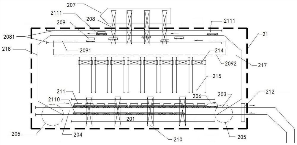 A river-ocean intermodal container transport system and method based on track-set trucks