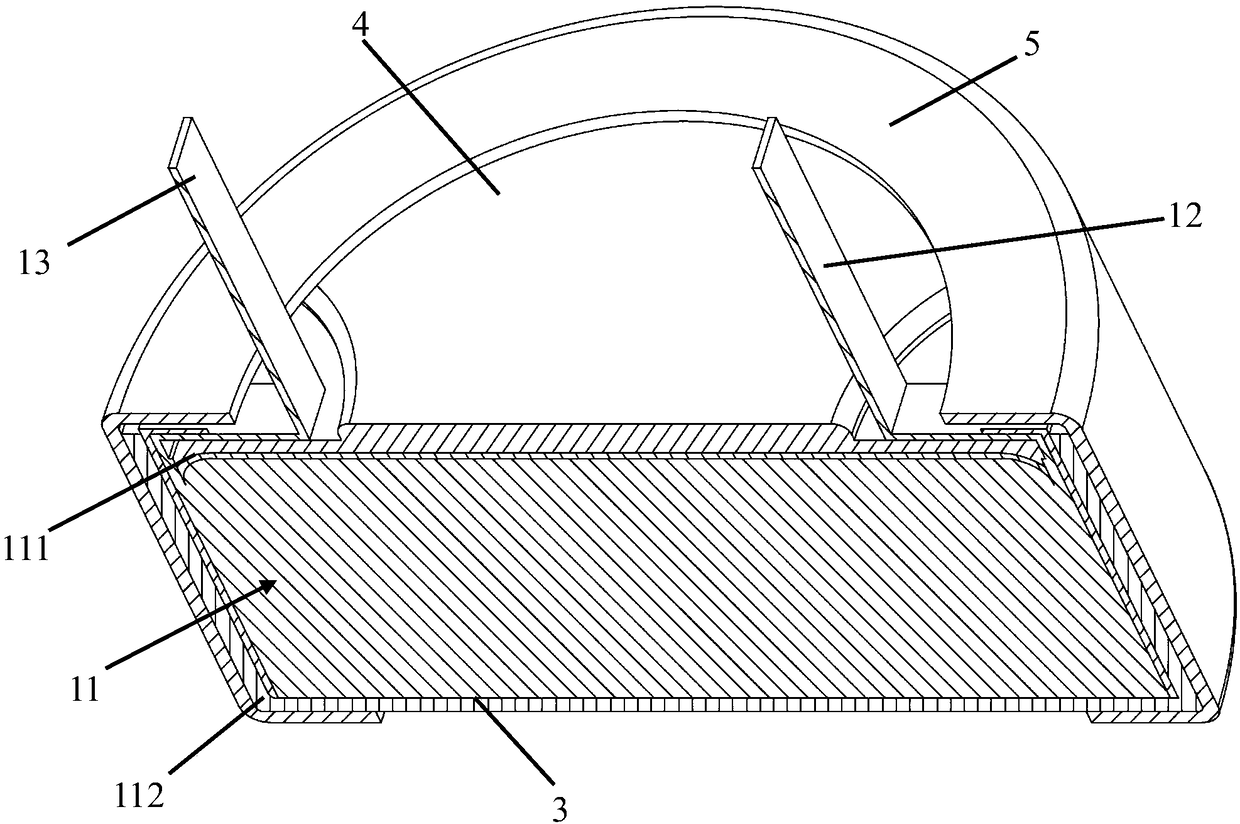 Battery comprising soft packaged battery core