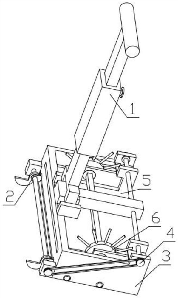 A floor tile gap cleaning device