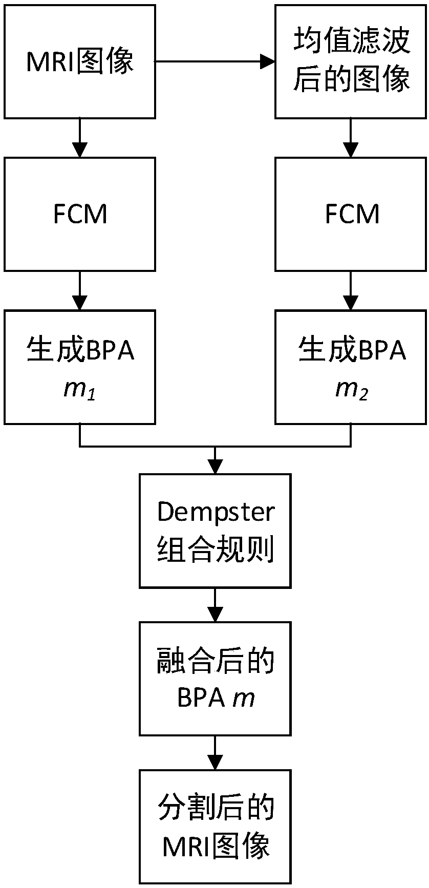 Method based on D-S evidence theory for segmenting brain MRI image