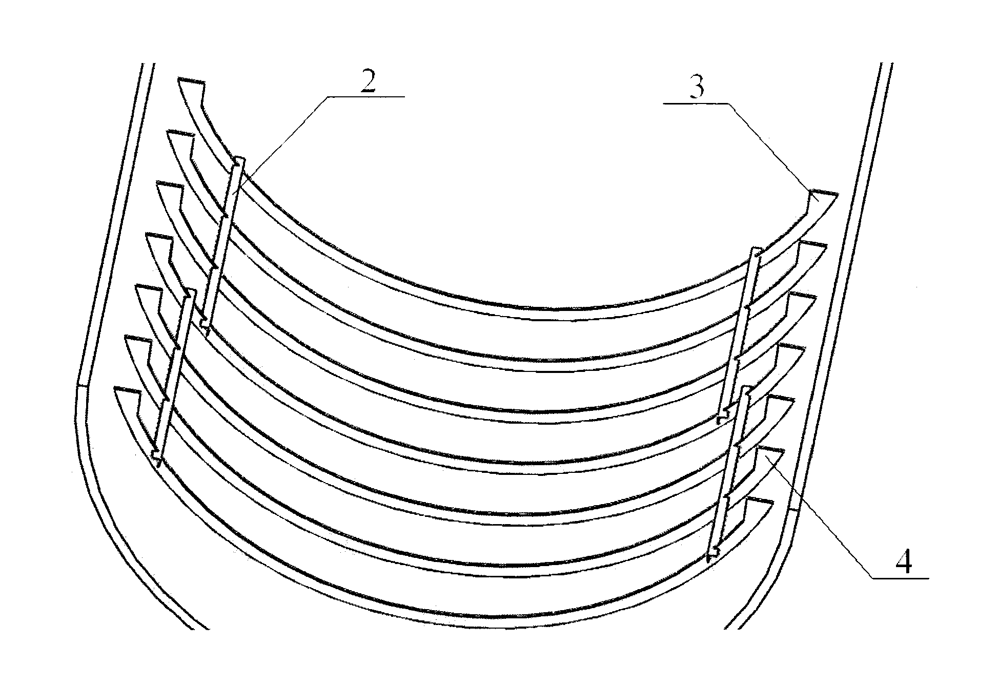 Method for guaranteeing mounting accuracy of tray internal part support ring of pressure container