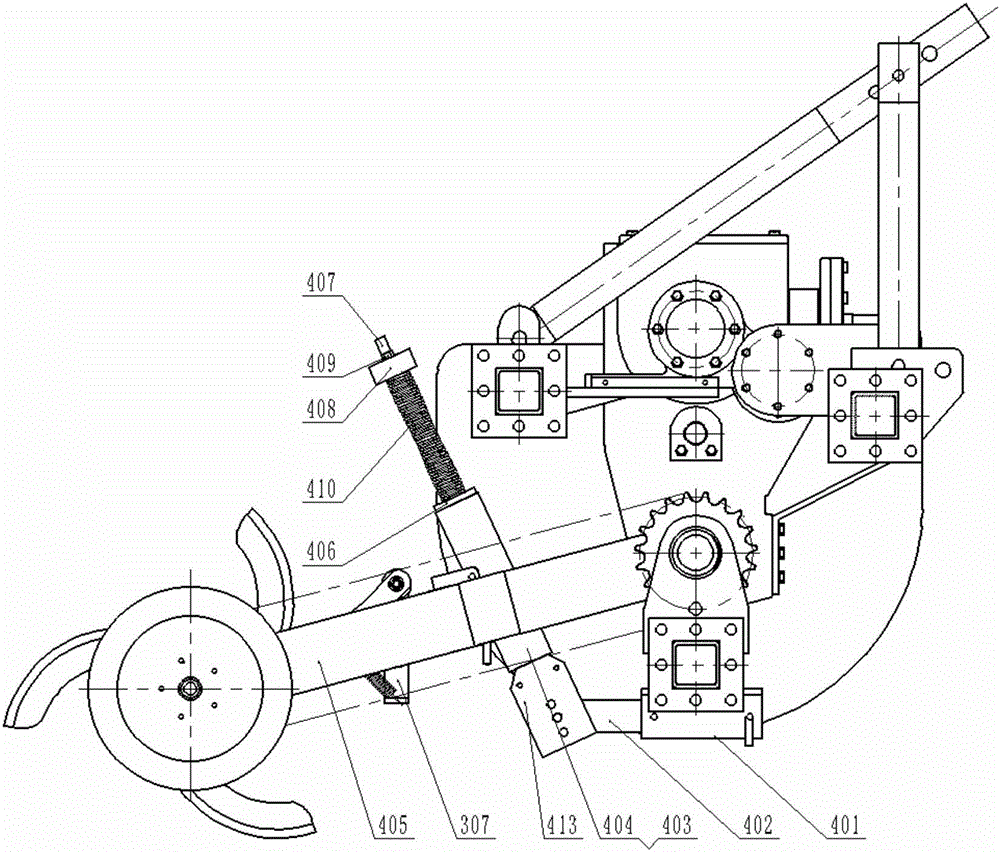 Grassland soil breaking root cutting machine with copying function