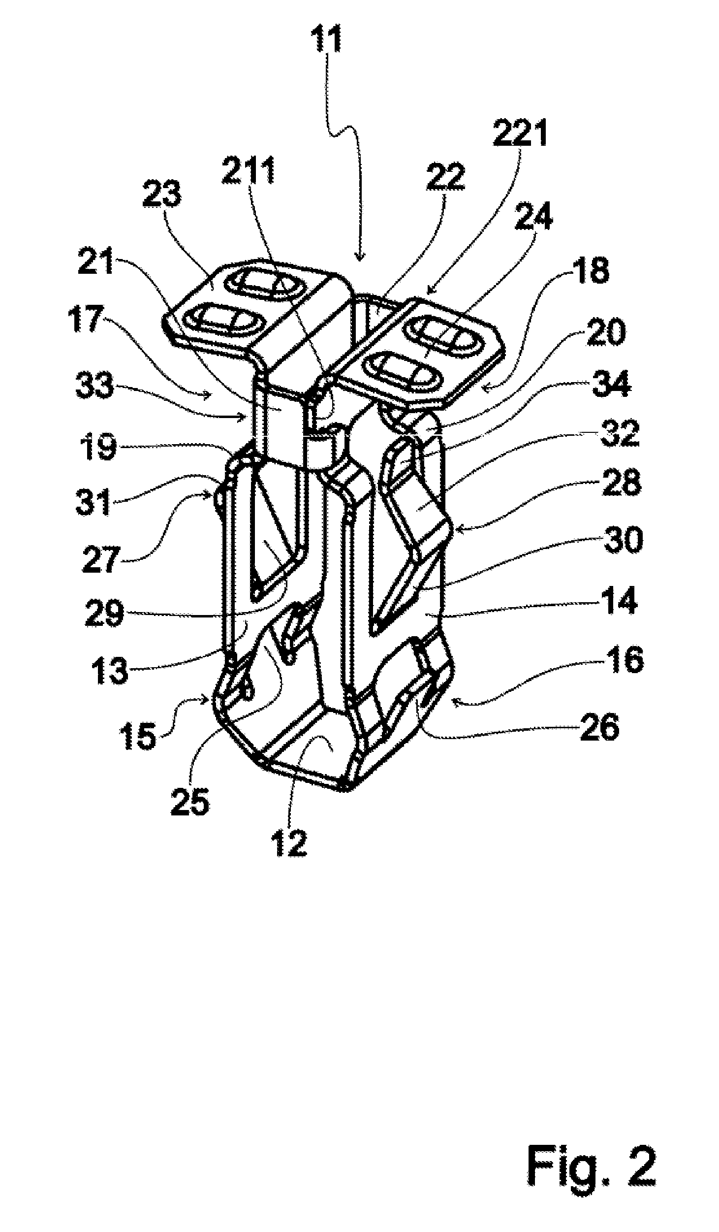 Device for attaching two add-on parts to a carrier part