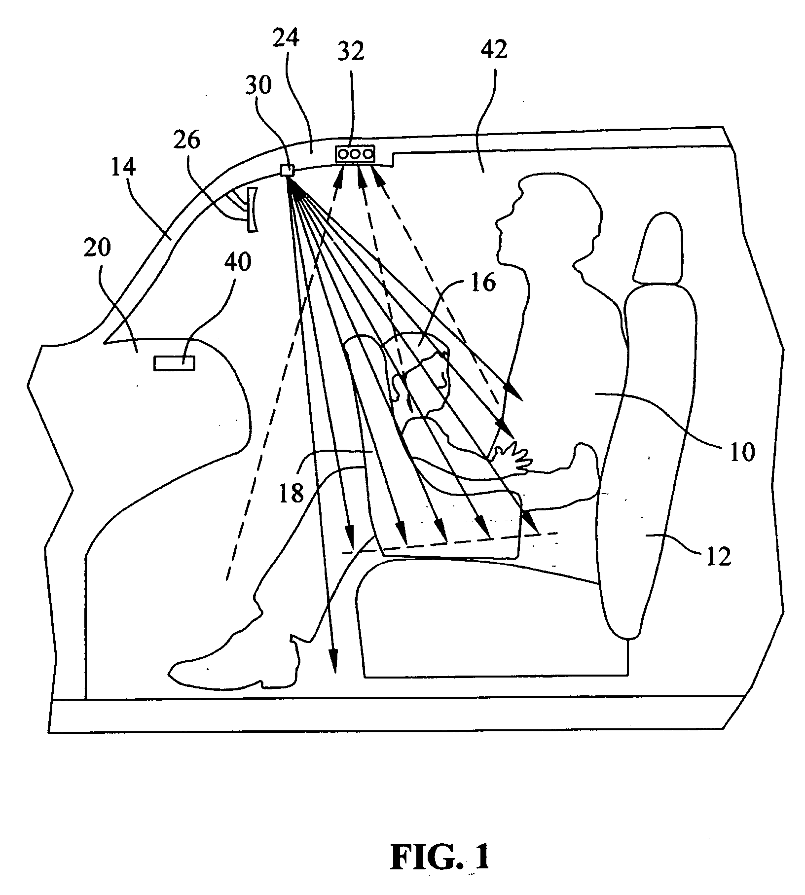 Actively-illuminating optical sensing system for an automobile