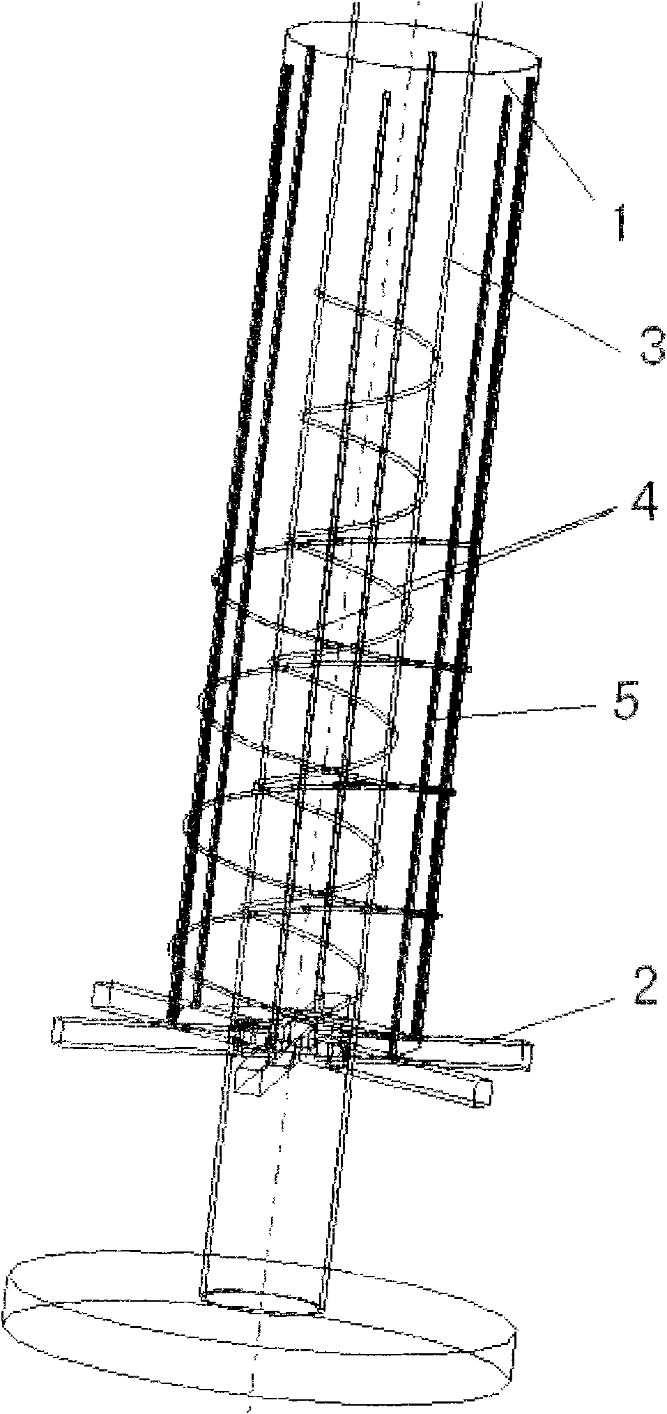 High-voltage spiral tube type heat exchanger distributing device