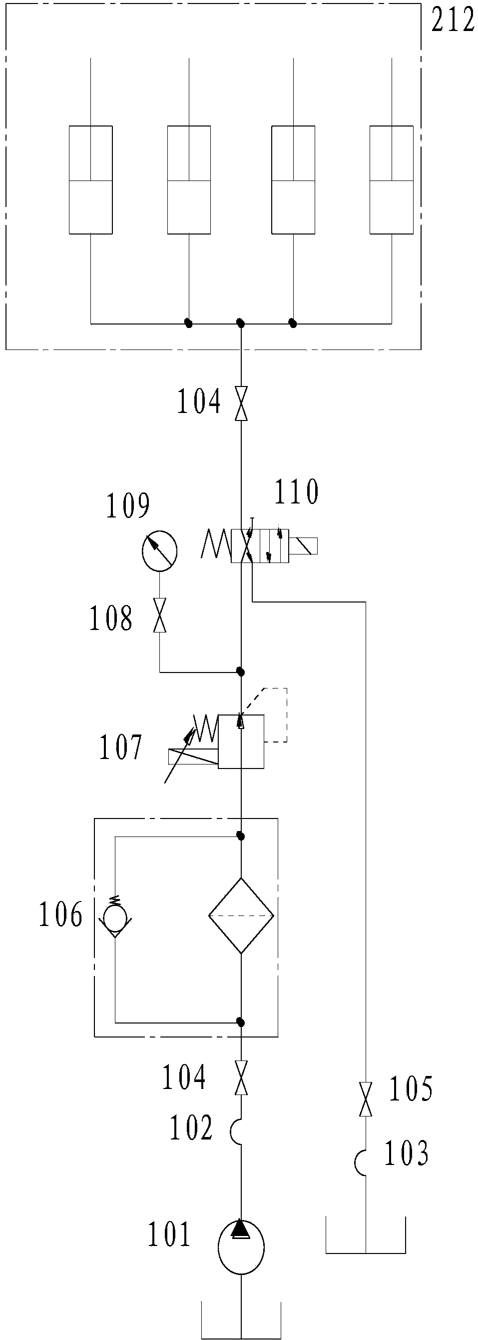 Front-oscillation center spray pipe load simulating friction loading device