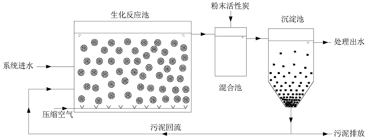 A method for treating wastewater using a carrier fluidized biofilm reactor