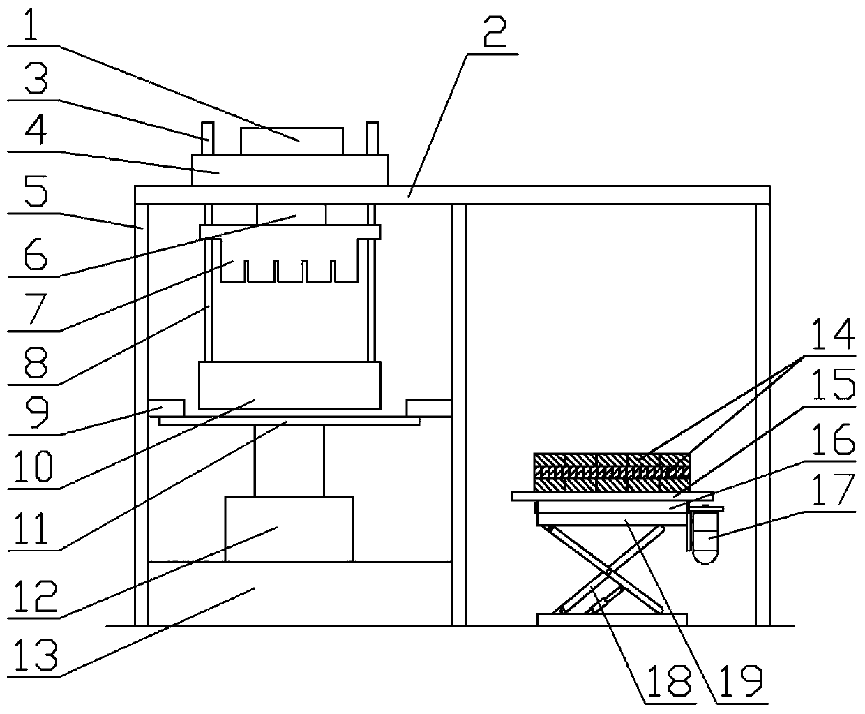 Supporting plate-free static brick machine and brick collecting device