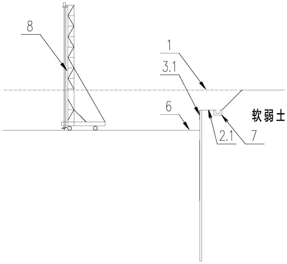 A kind of stepped support method for foundation pit in soft soil