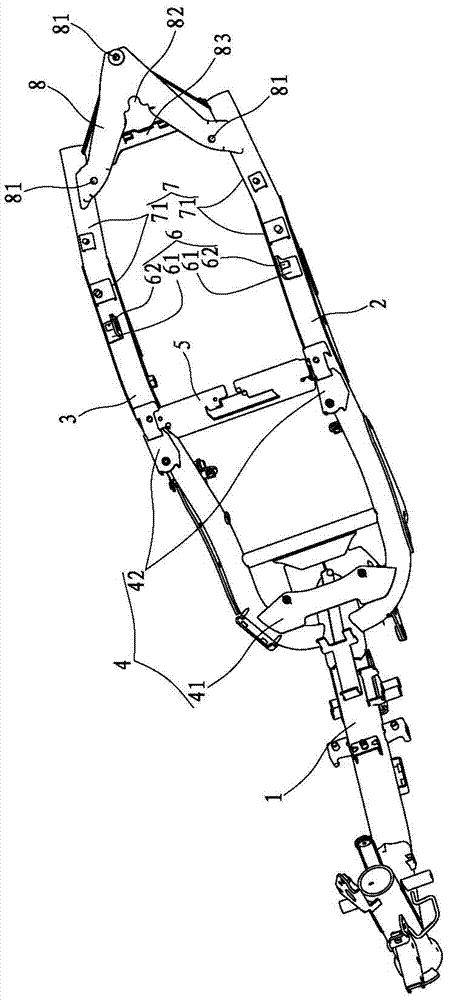 Multifunctional frame of underbone motorcycle