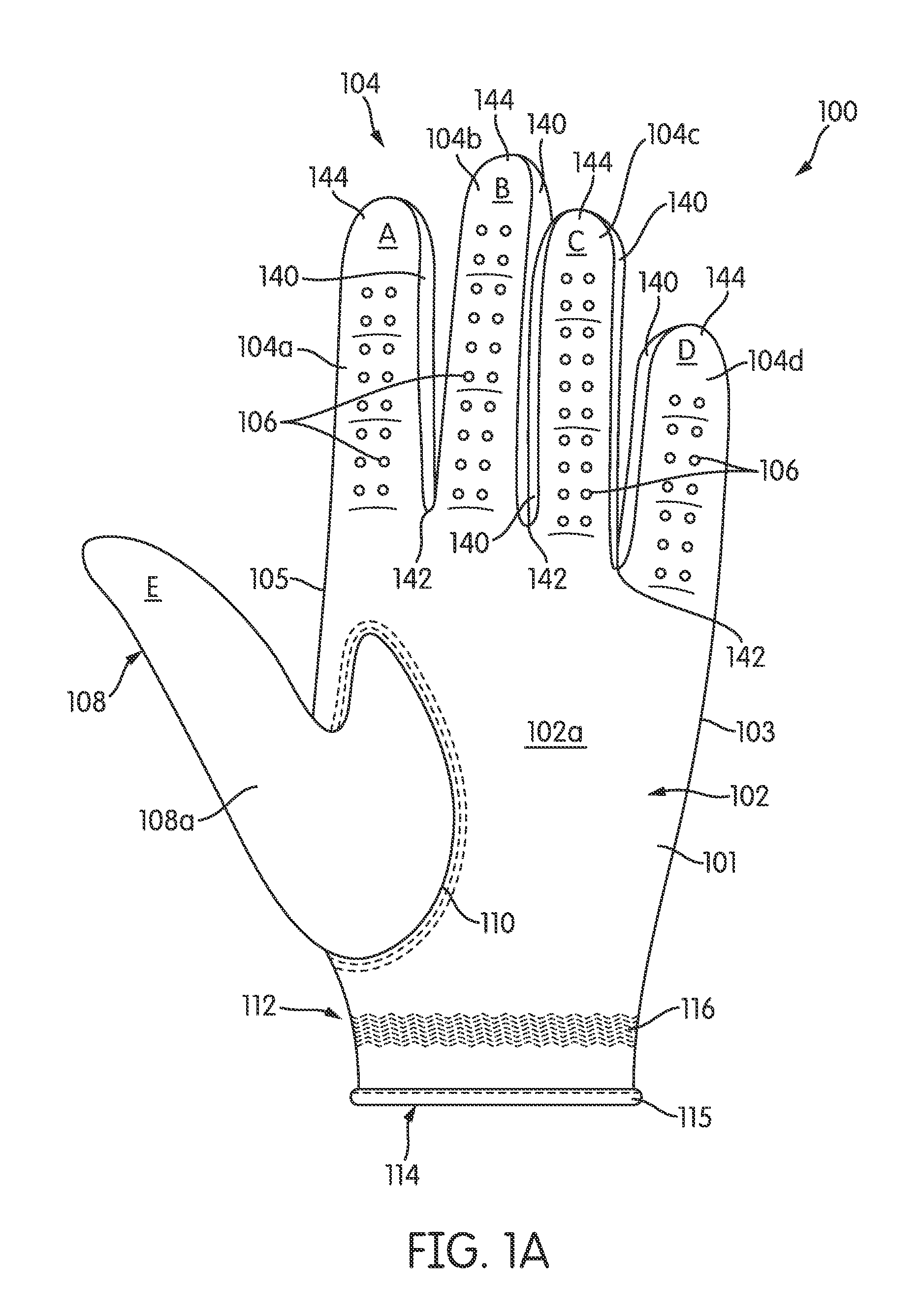 Flexible supported glove structures