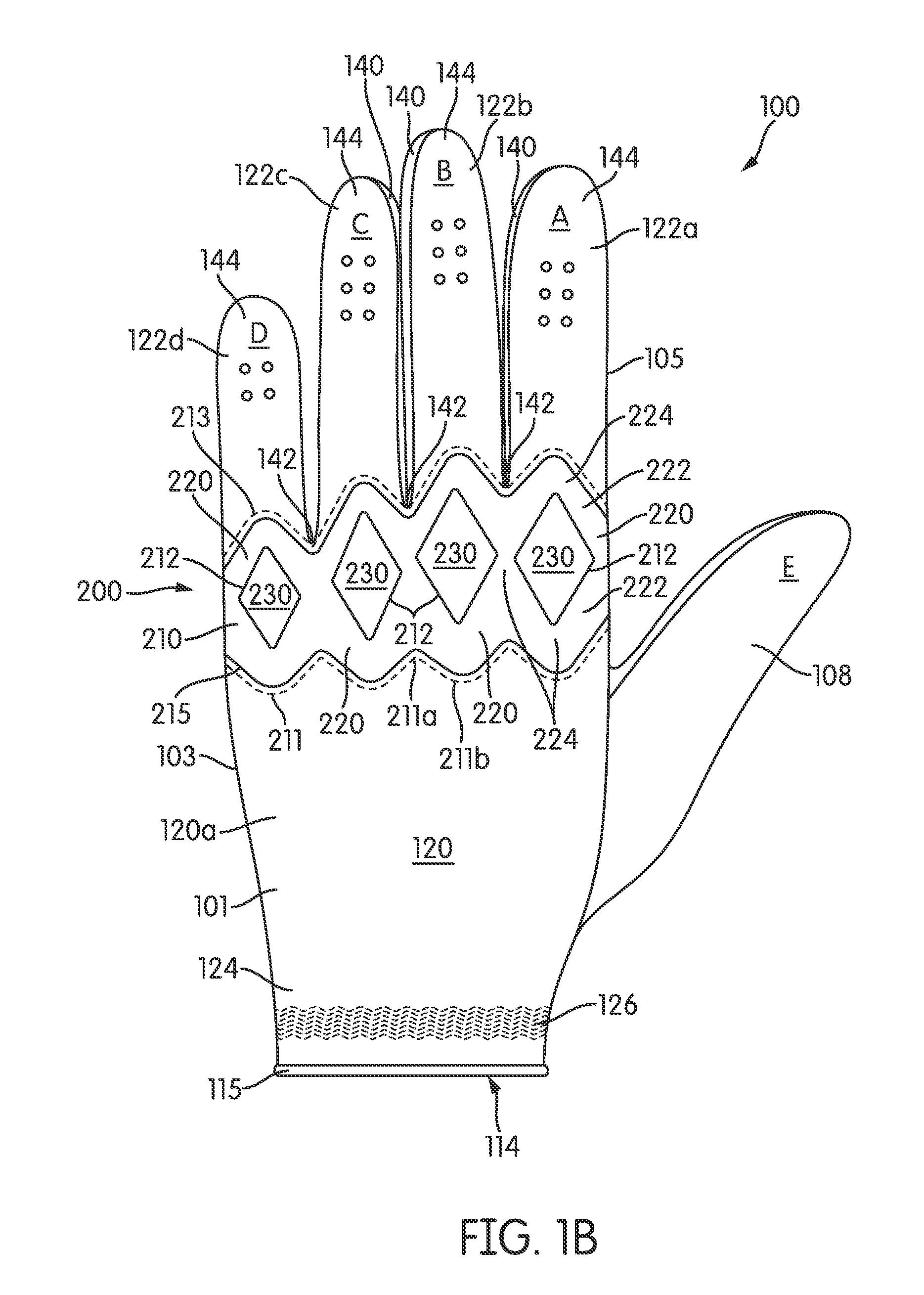 Flexible supported glove structures