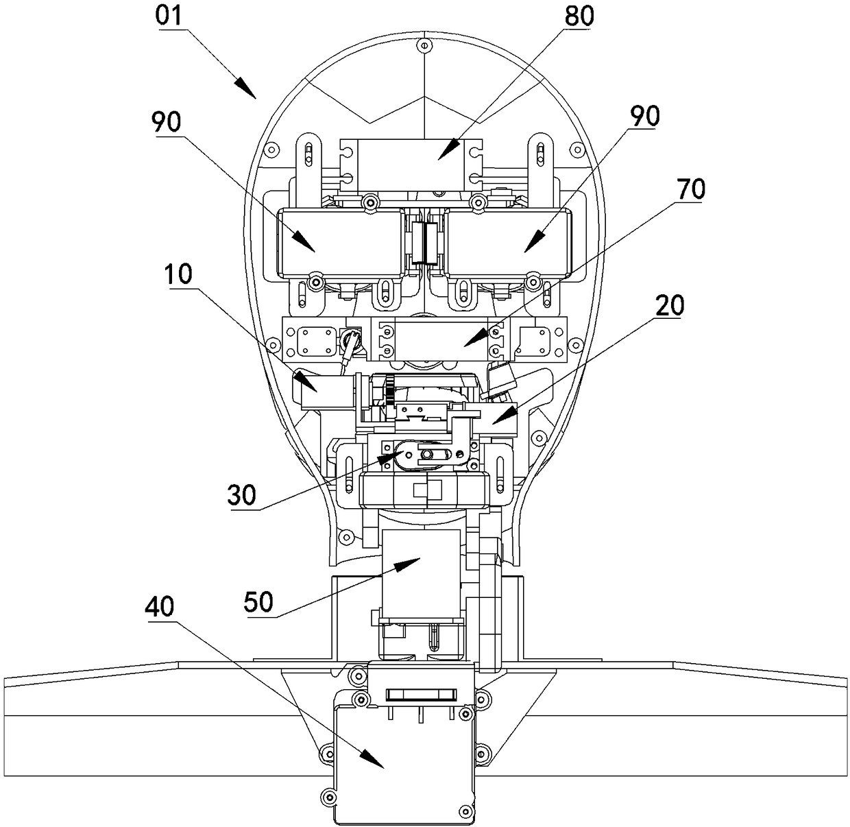Robot head structure with tongue expression