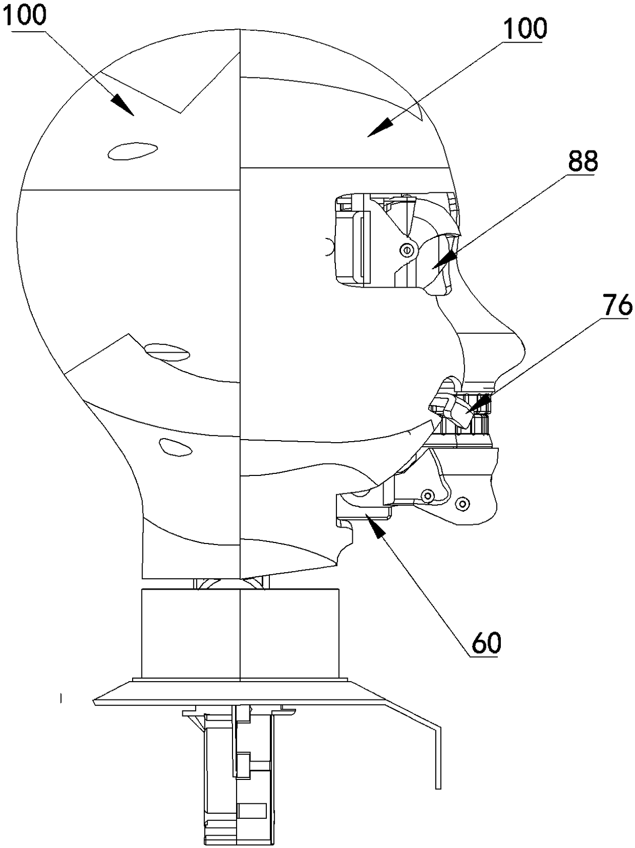 Robot head structure with tongue expression