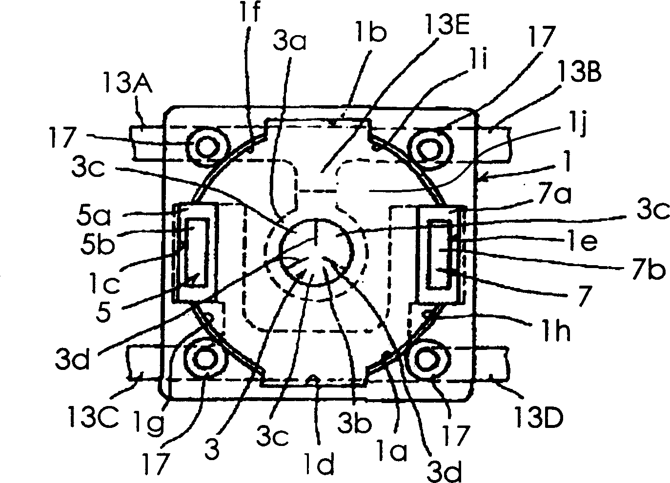 Press button type switch and its producing method
