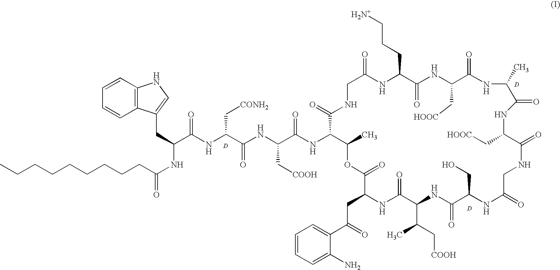 Process for the production of daptomycin