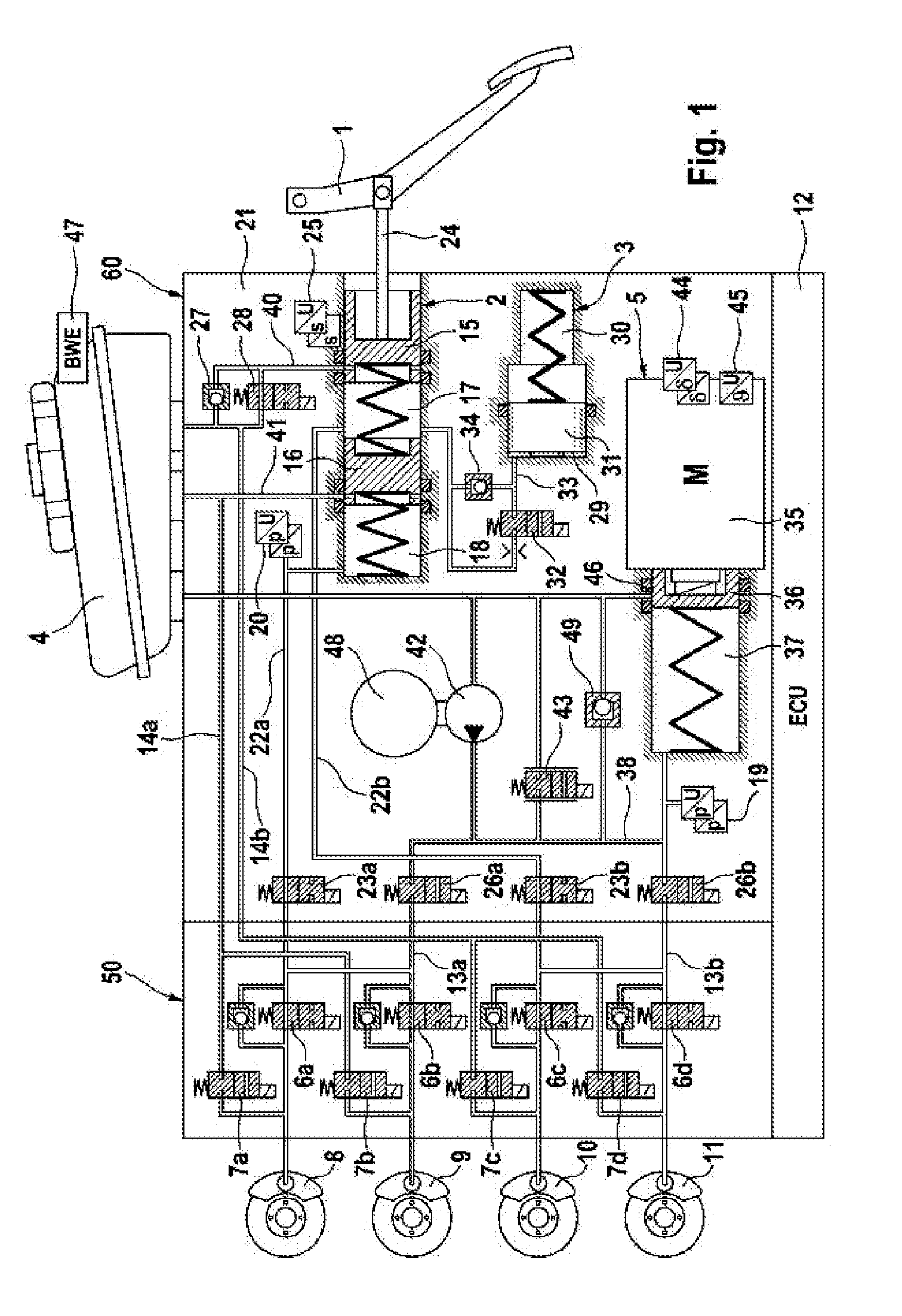 Brake System for Motor Vehicles and Method for Operating the Brake System