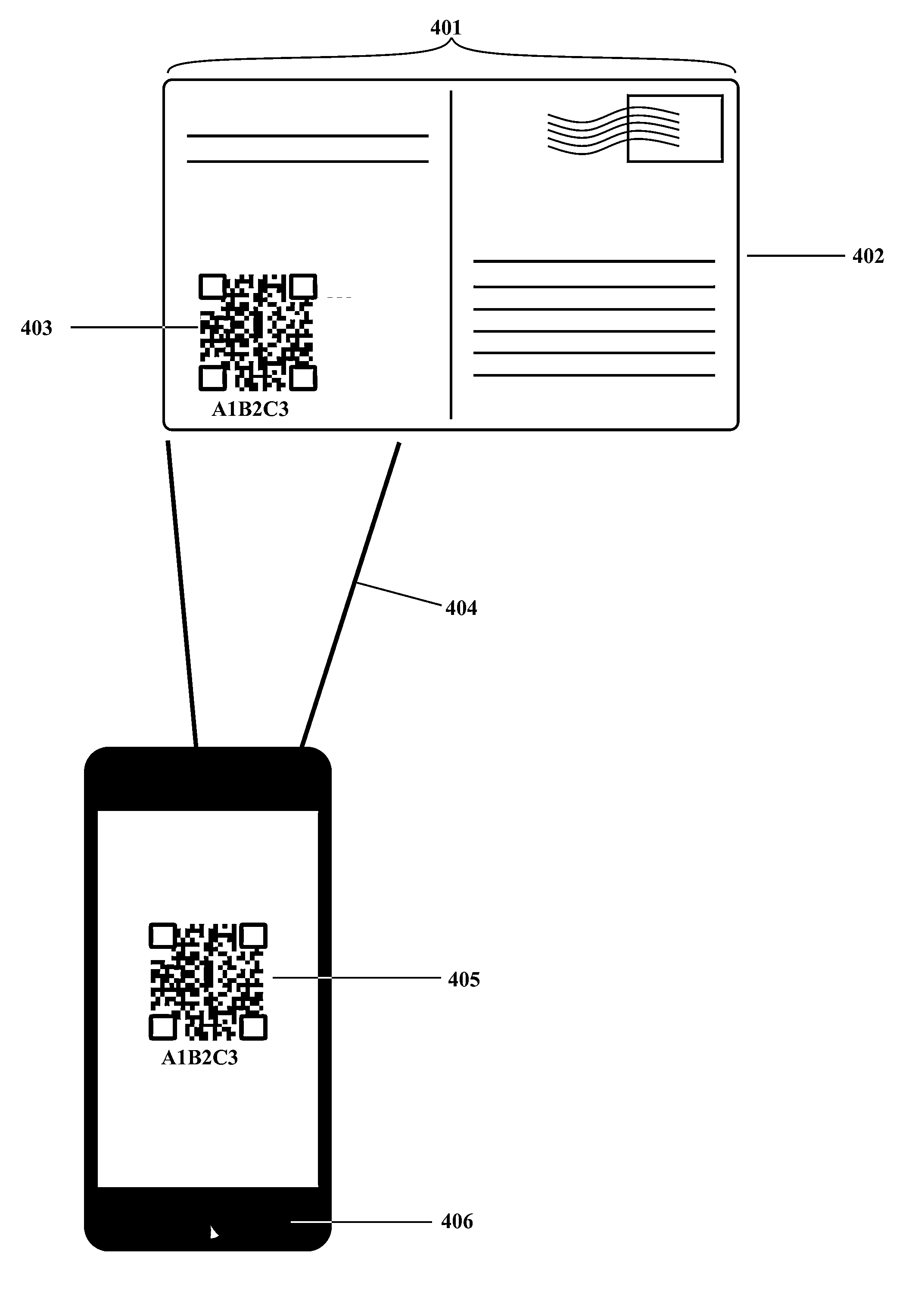 Display card with memory tag- hybrid multidimensional bar text code