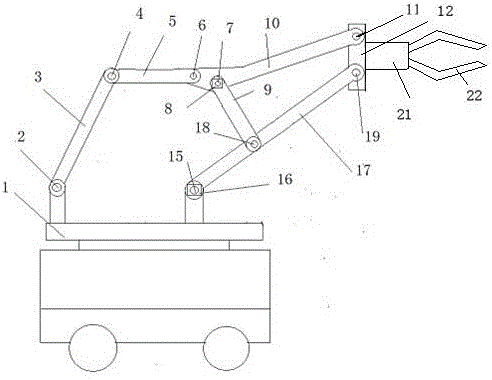 Servo driving rod type variable-freedom-degree simple mechanical arm for assembling work