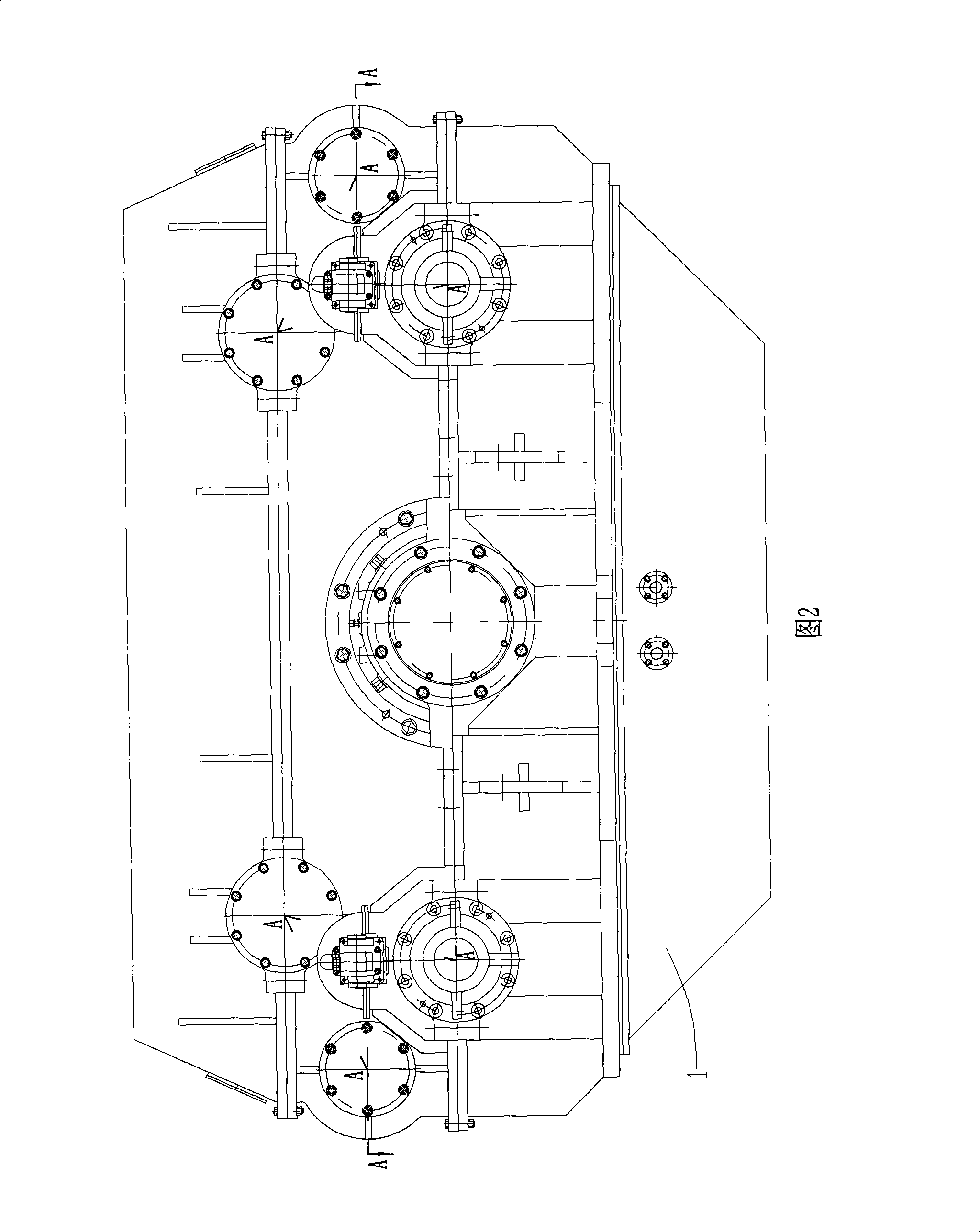 Double-input multi-output parallel operation on-off gearbox used for boats