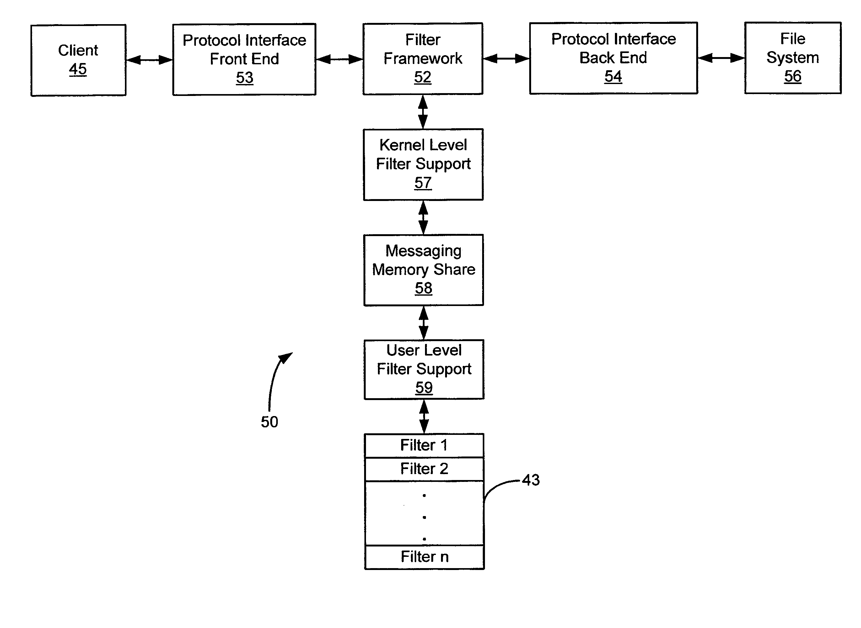 System and method for filtering information in a data storage system
