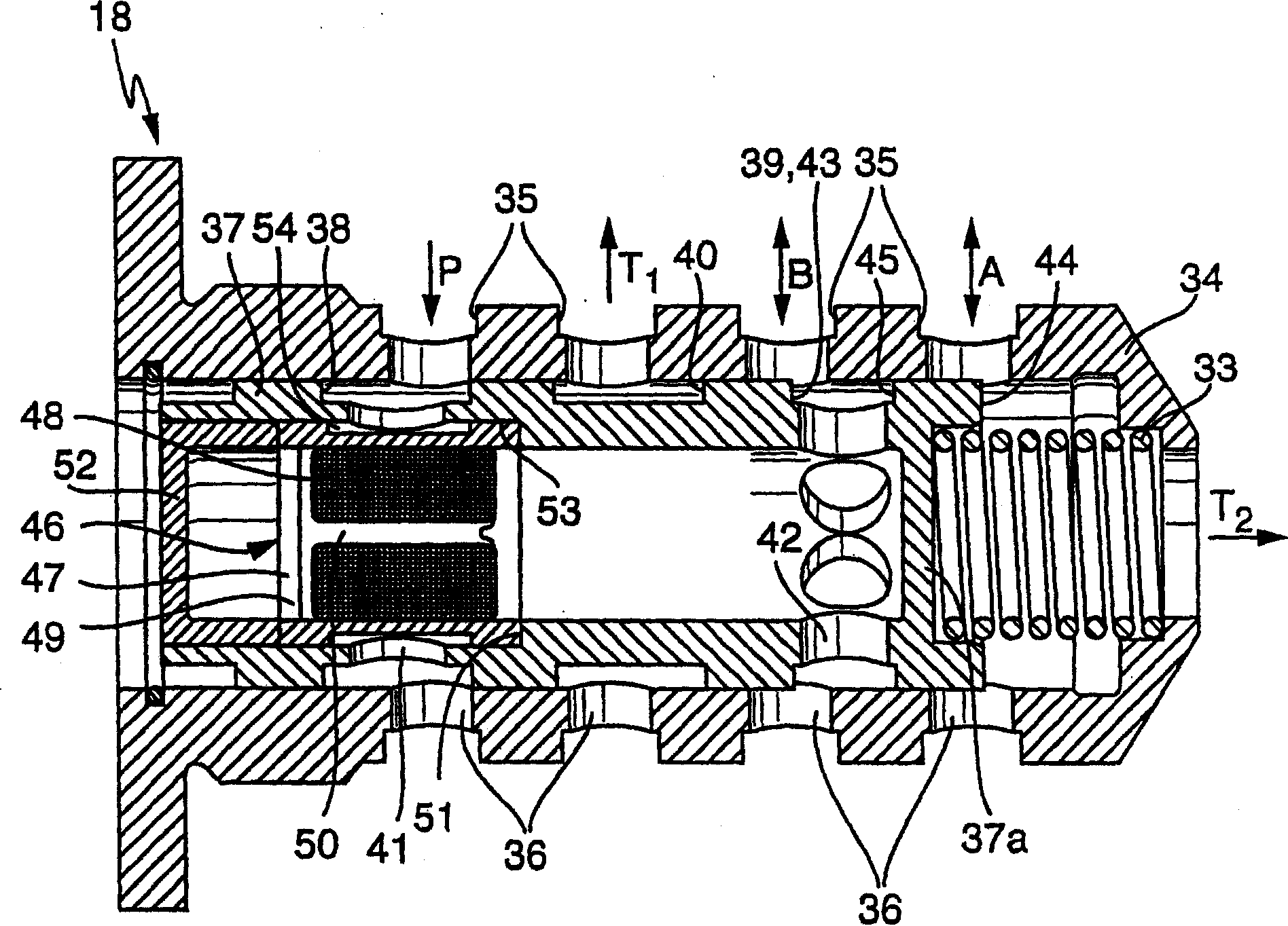 Control valve for a device to modify the timing of an internal combustion engine