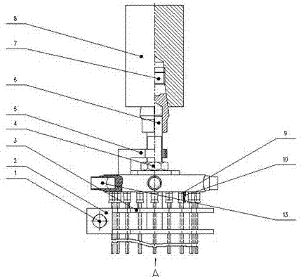 Rapid assembling and disassembling combination fixture for removing burrs on inner walls of slender rods through ultrasonic compositing of abrasive flows