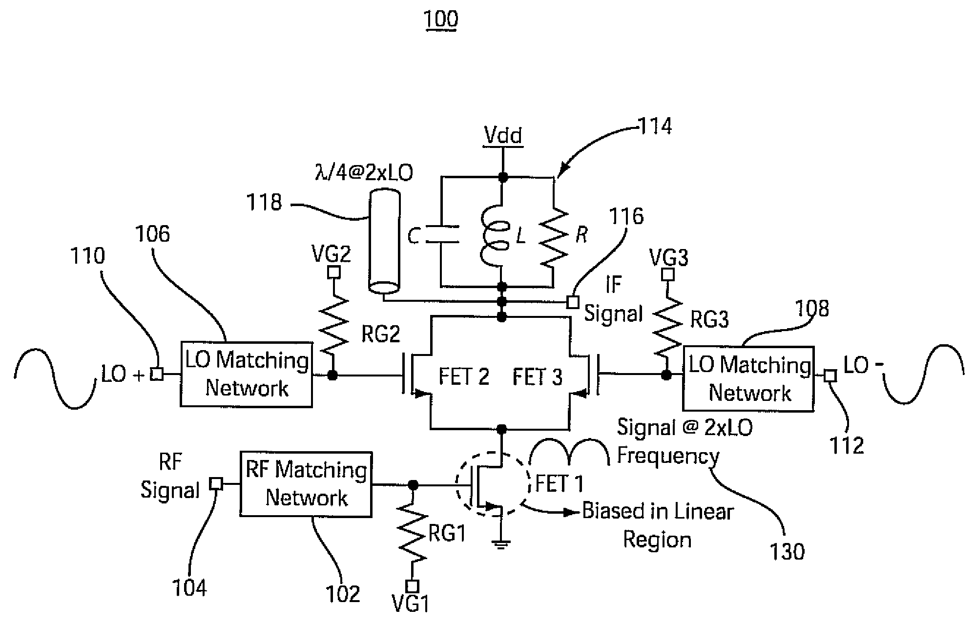Drain-pumped sub-harmonic mixer for millimeter wave applications