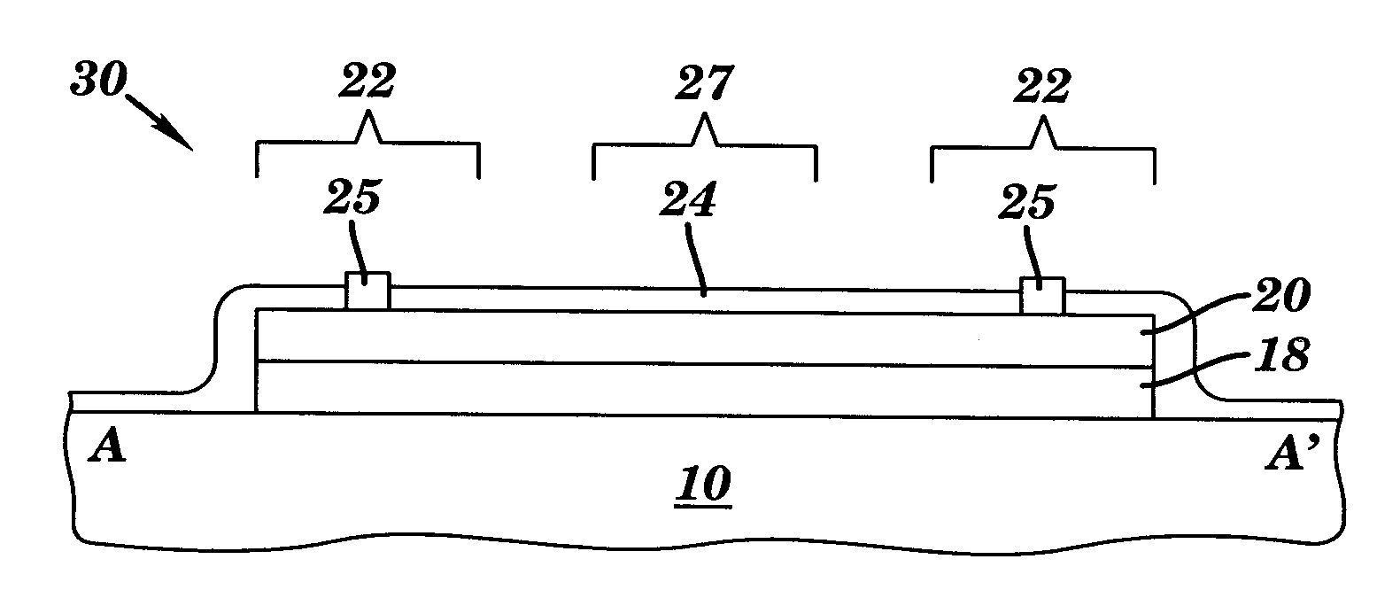 Efuse with partial sige layer and design structure therefor