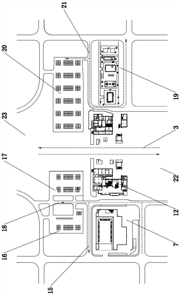 Convenient medium-sized railway station arrangement structure
