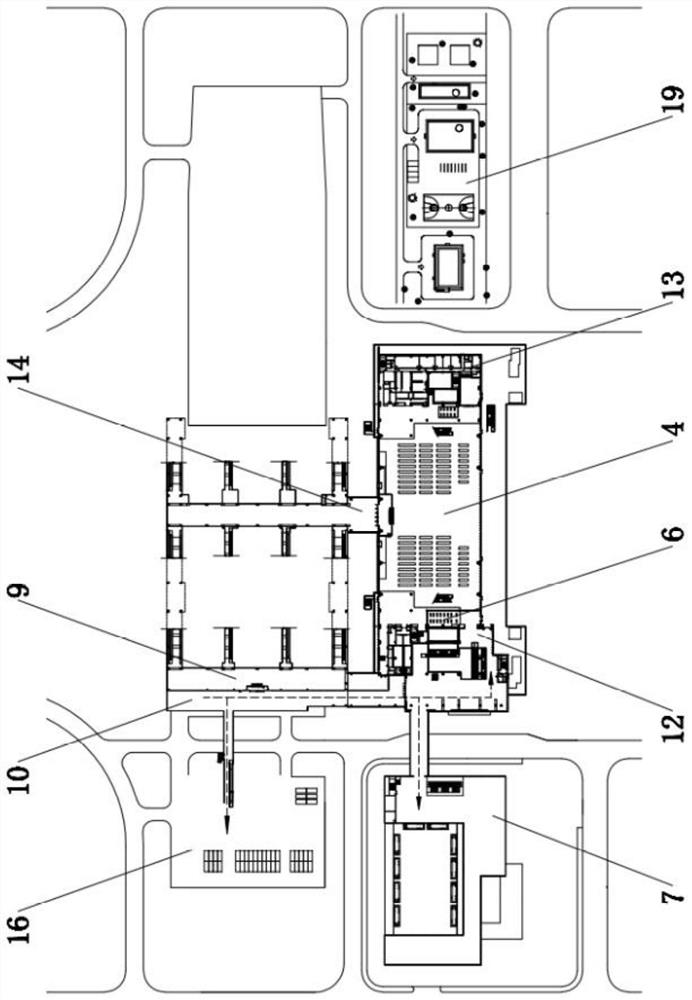 Convenient medium-sized railway station arrangement structure