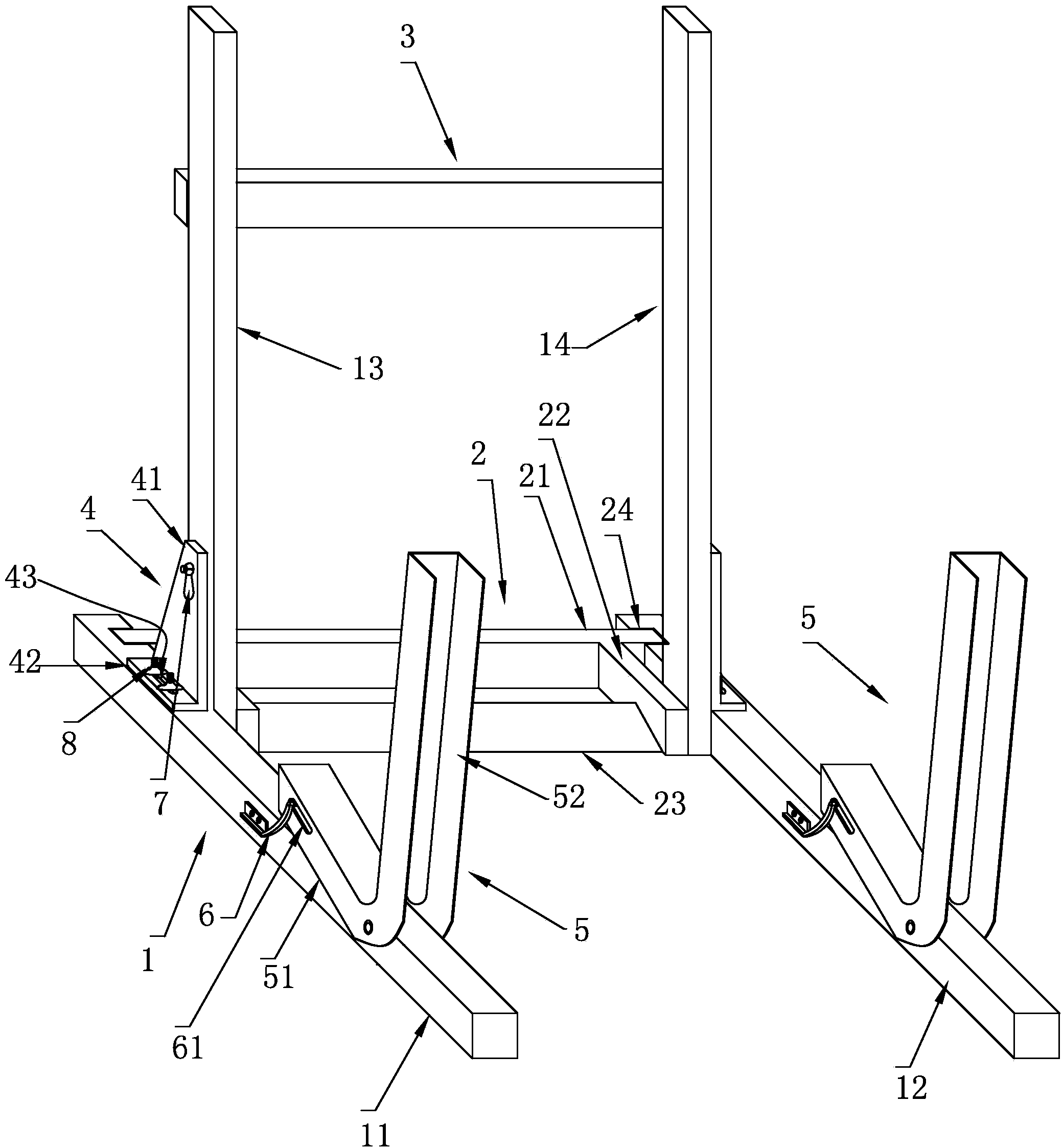 Bracket capable of quickly stacking and ordering construction inventory materials