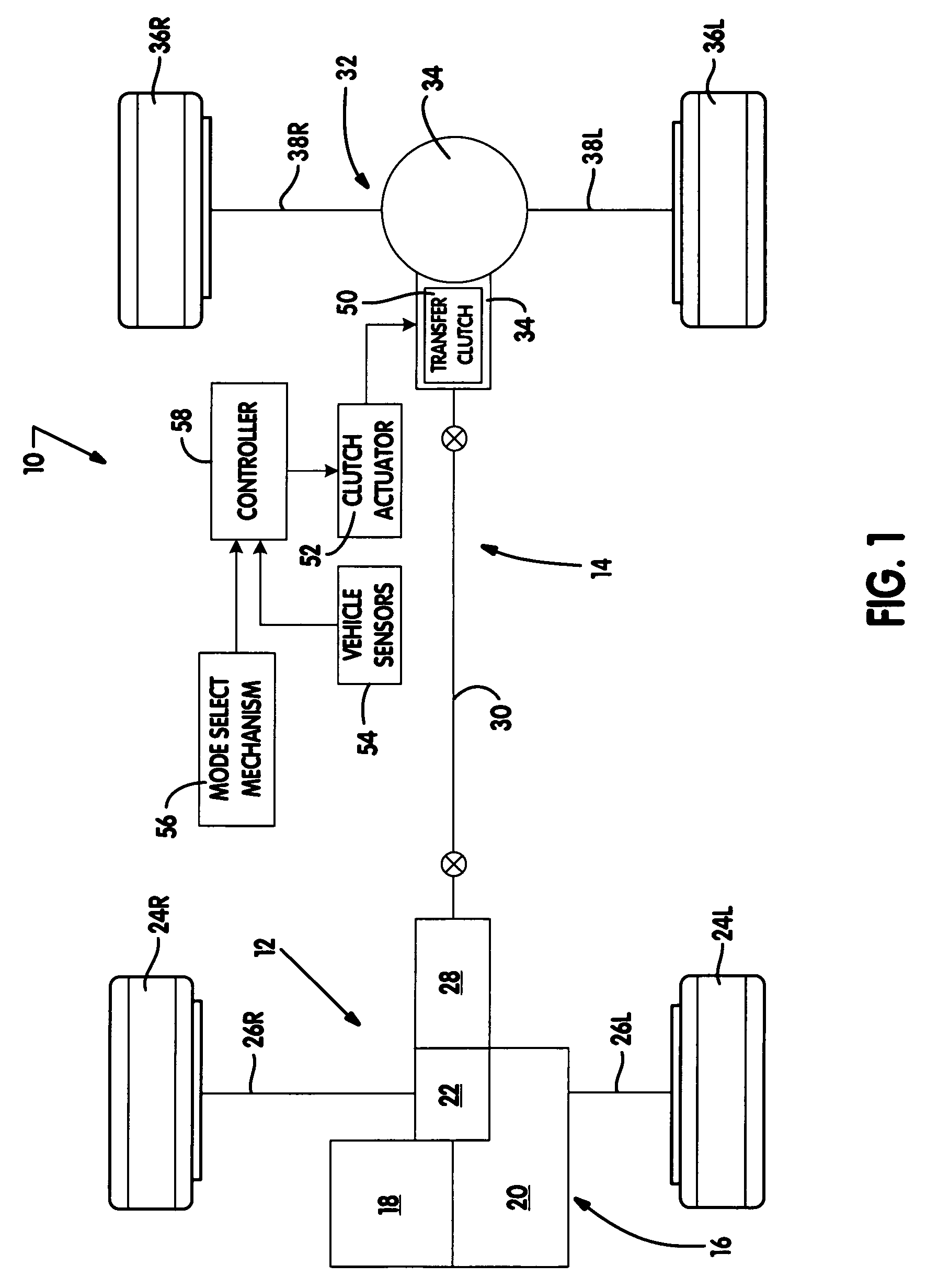 Power-operated clutch actuator for torque transfer mechanisms
